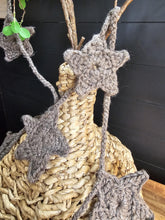 Load image into Gallery viewer, Hand made, crochet, star, yarn garland. 6ft.
