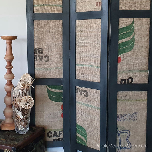 Coffee Bag Room Screen From A Flea Market Find