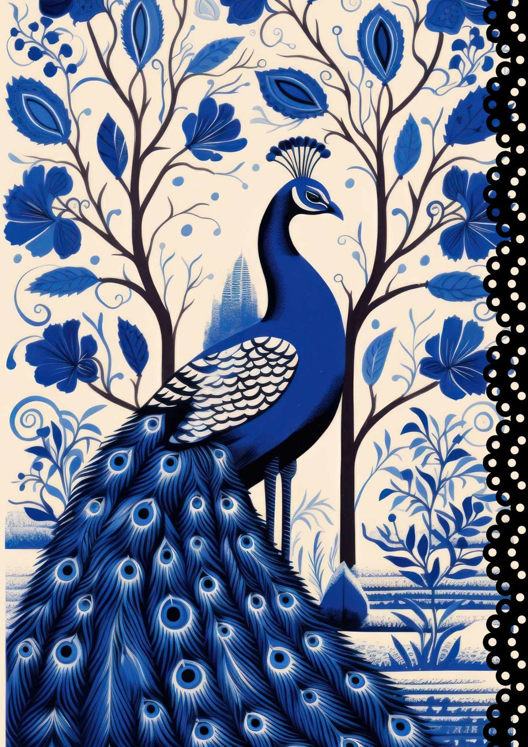 Blue Peacock Made by Marley Decoupage Paper