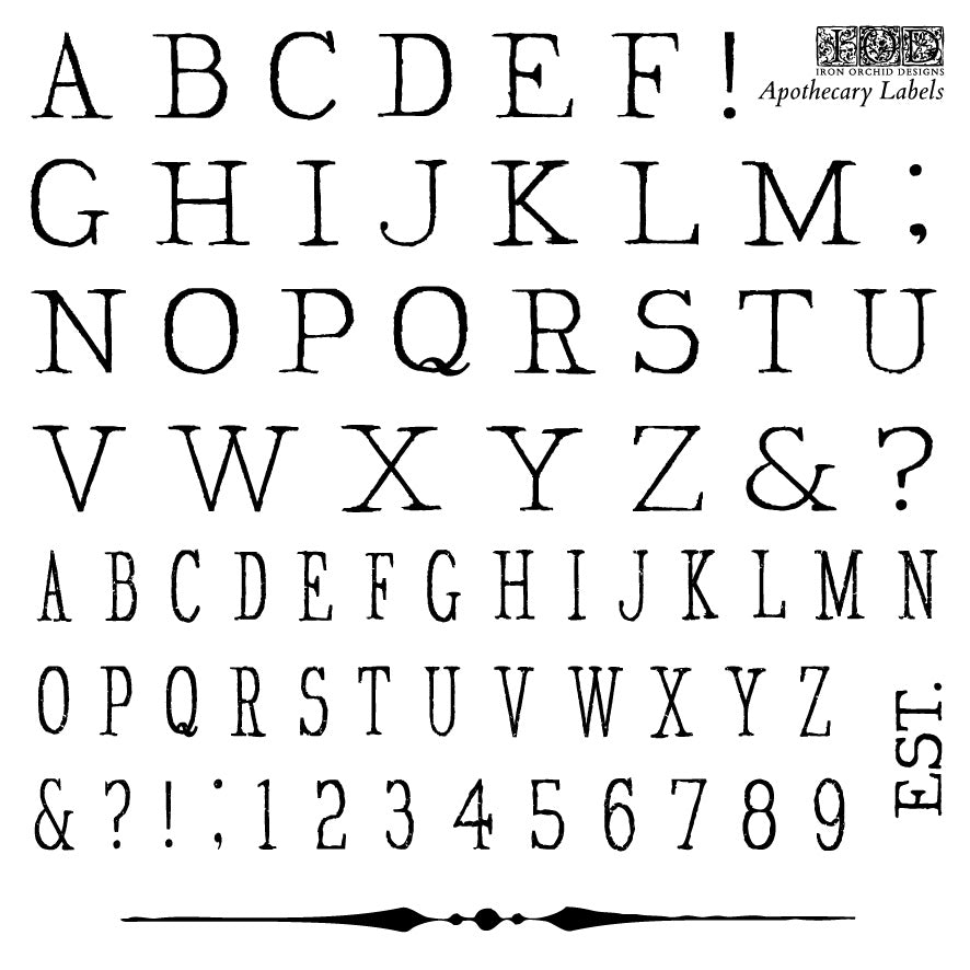 Apothecary Labels IOD Stamp - Four 6