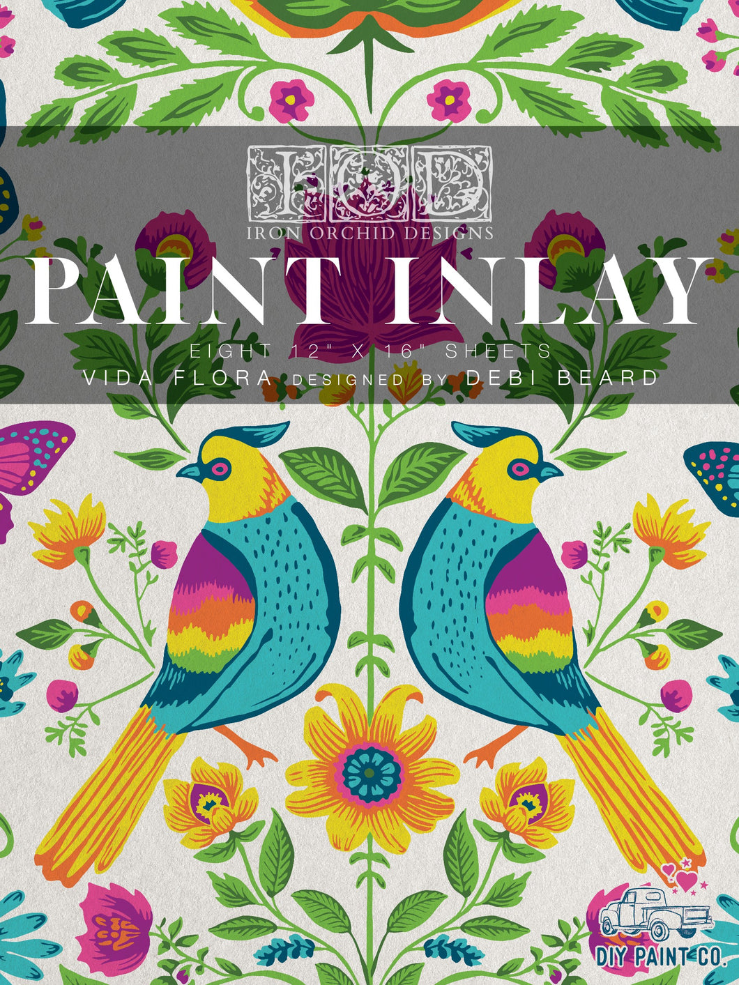 Vida Flora IOD Paint Inlay - Four 12