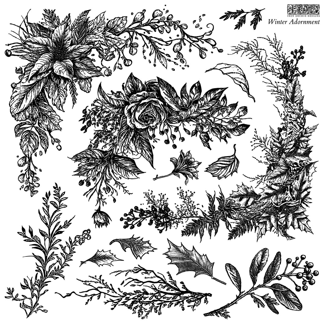 Winter Adornment IOD Stamp - Two 12