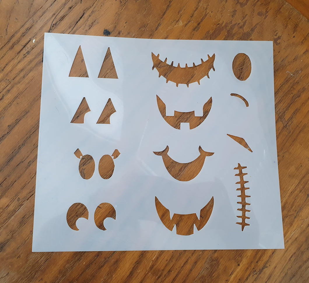 Wooden Block Halloween Stencil