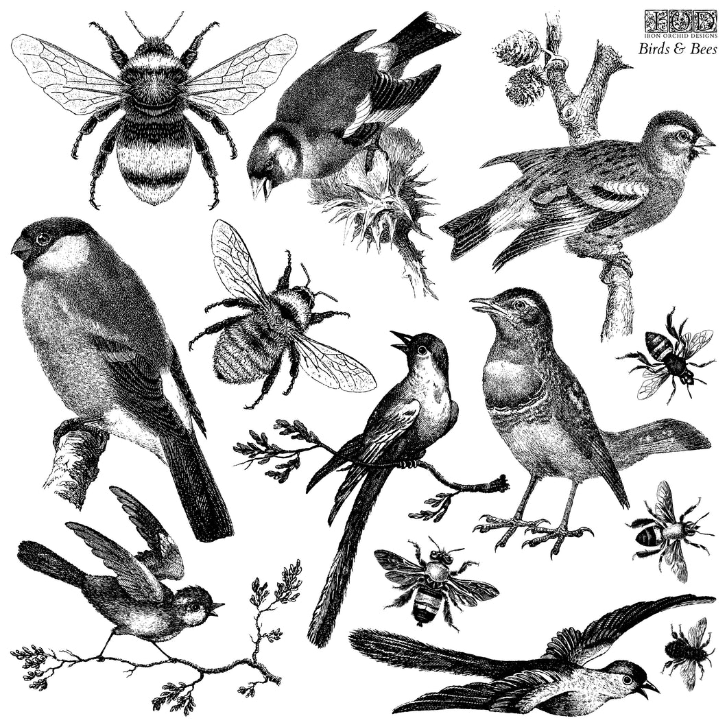 Birds and Bees IOD Stamp - One 12