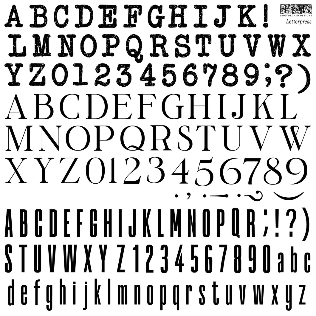 Letterpress IOD Stamp - One 12