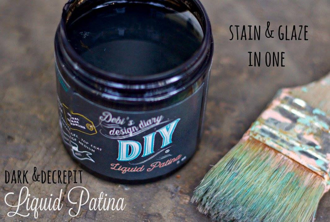 Top Coat – Dark & Decrepit Liquid Patina by Debi's Design Diary's DIY Paint