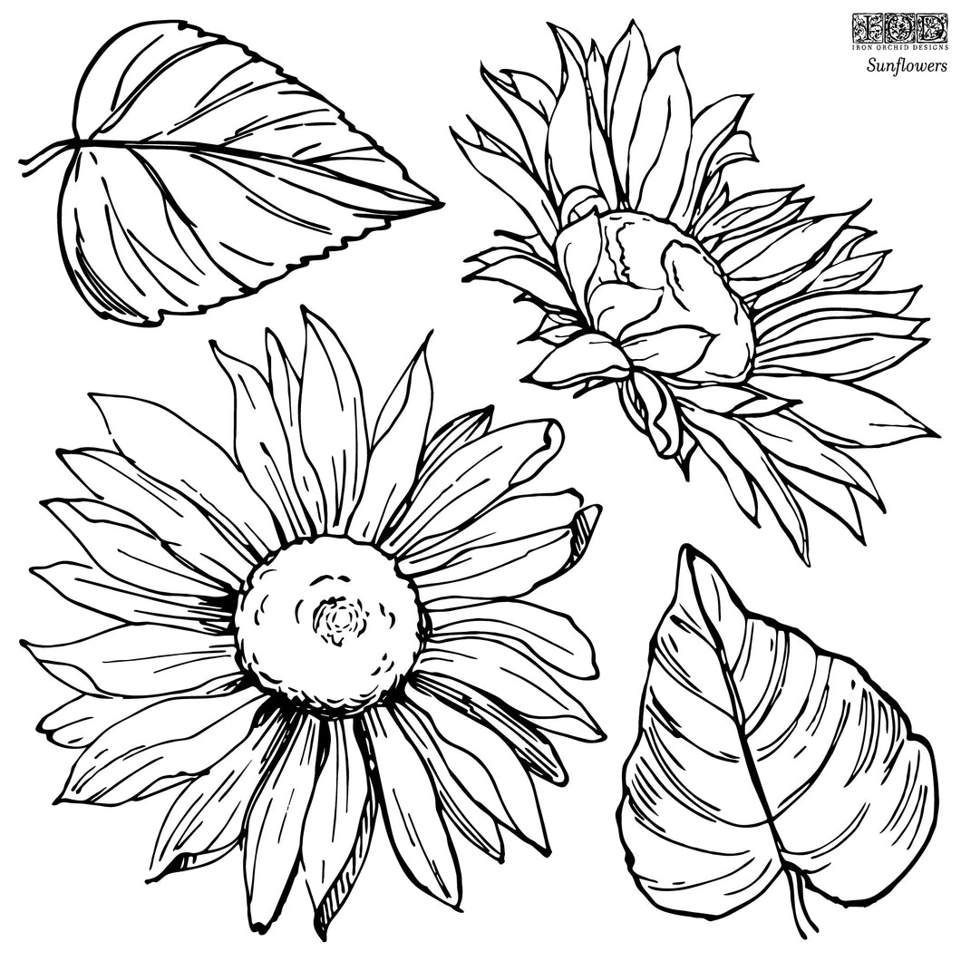 Sunflowers IOD Stamp - Two 12