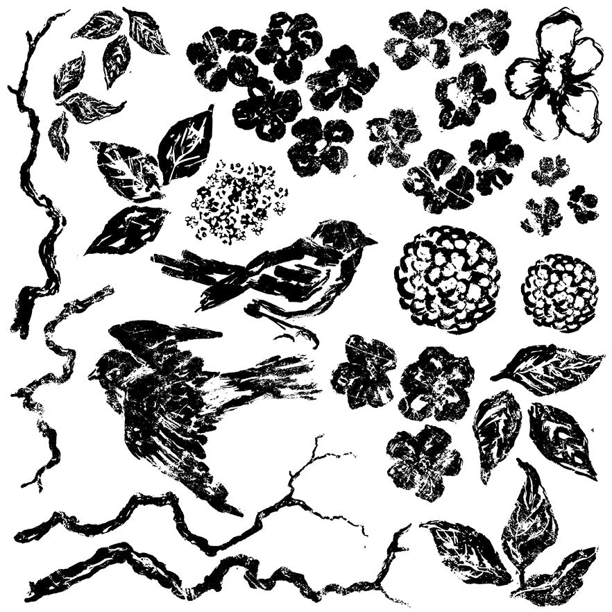 Birds, Blossom and Branches IOD Stamp - One 12