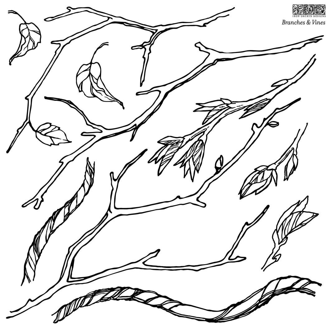 Branches & Vines IOD Stamp - One 12