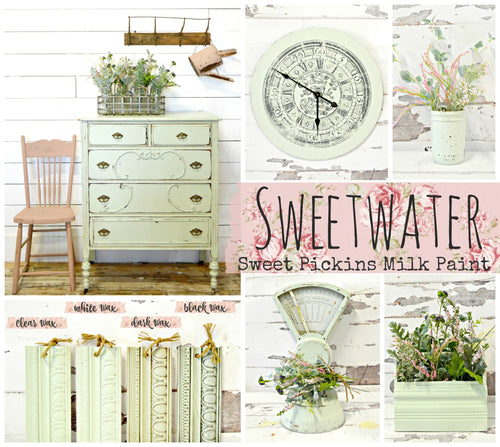 Sweet Pickins Milk Paint Sweet Water – no VOC powdered furniture paint for vintage or chippy finishes