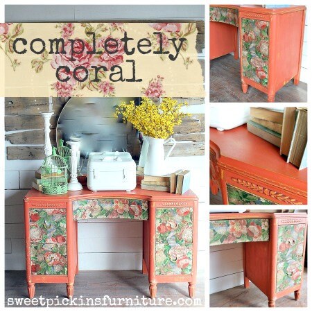 Sweet Pickins Milk Paint Completely Coral – no VOC powdered furniture paint for vintage or chippy finishes