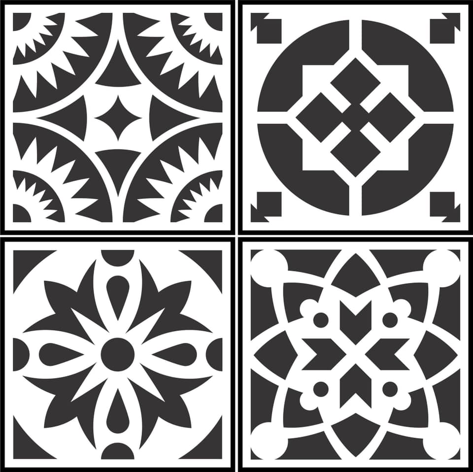 JRV Stencil Spanish Tile Four Pack